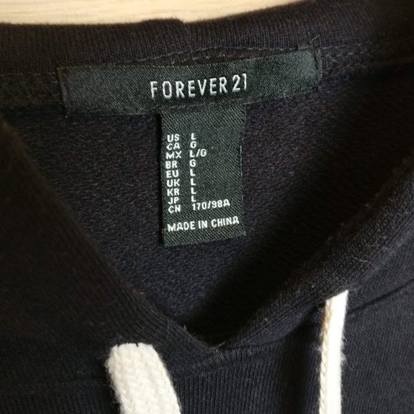 Forever 21 Black Varsity Hoodie - Picture 5 of 9